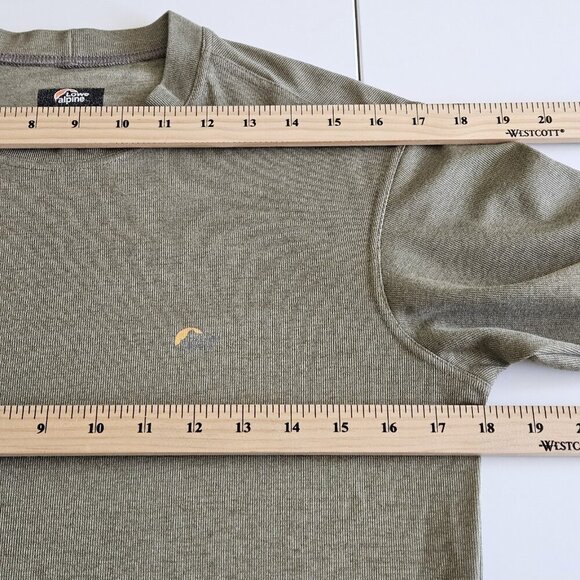 Lowe Alpine Baselayer LS T Shirt Mens S Khaki Green Outdoor DryFlo Hike Training - Picture 5 of 14